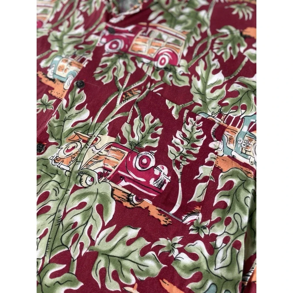VTG Tropical Men's XXL Hawaiian Shirt Vintage Wagon‎ Cars Surf Style Coconut USA - Picture 3 of 13